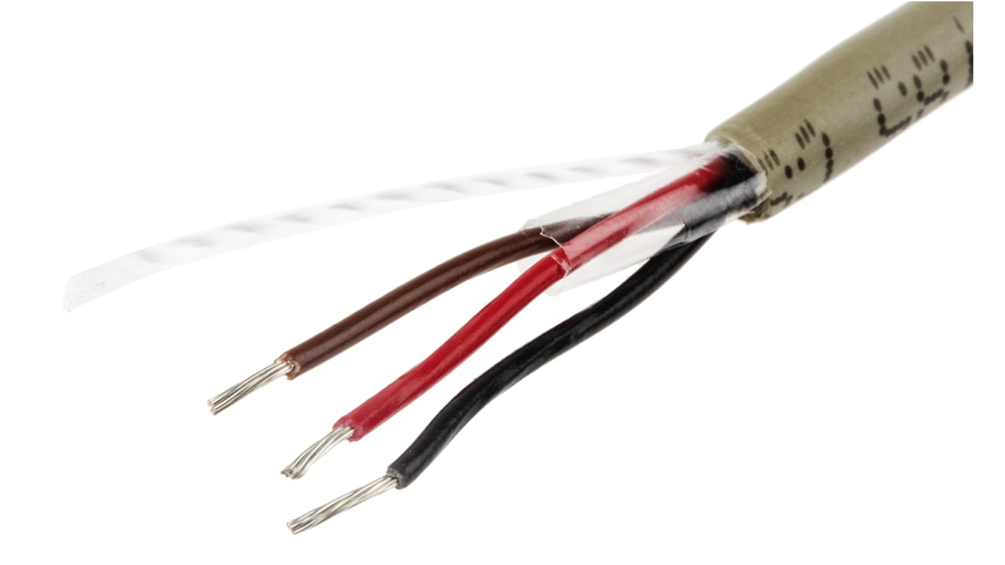 Alpha Wire ProTekt Series Data Cable, 3 Cores, 0.23 mm², Unscreened, 24 AWG, 50m, Tinned Copper Shield