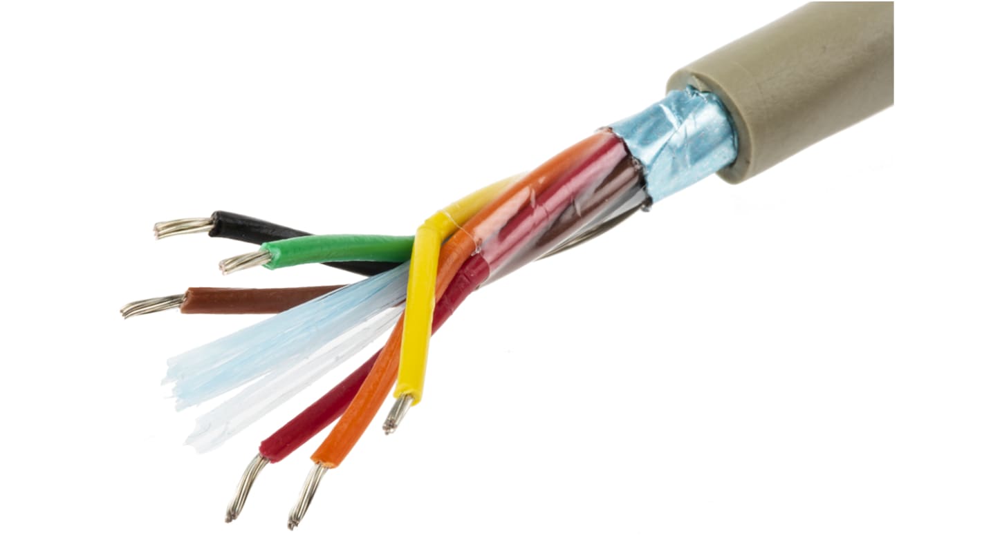 Alpha Wire ProTekt Series Data Cable, 6 Cores, 0.23 mm², Screened, 24 AWG, 50m, Screened Shield