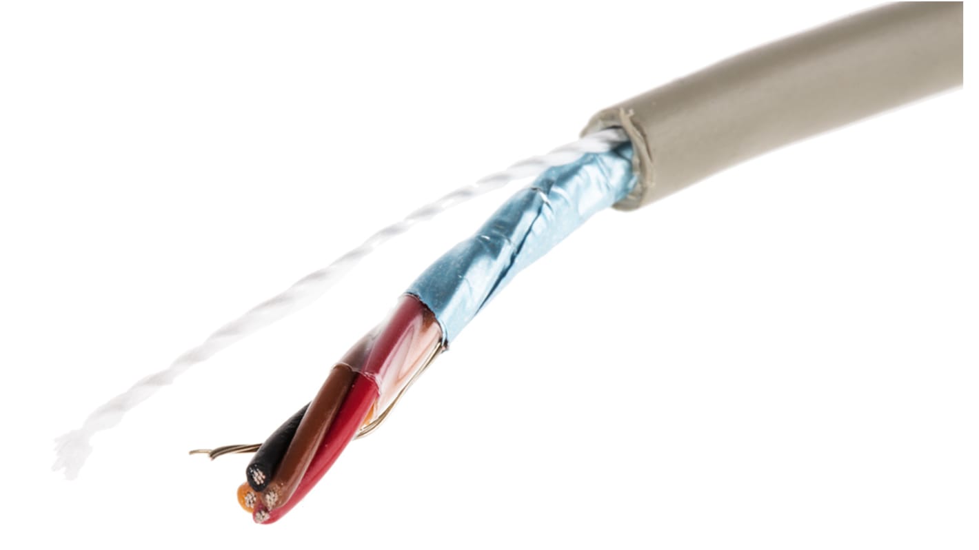 Cable de datos apantallado Alpha Wire ProTekt de 4 conductores, 0.35 mm², 22 AWG, long. 50m, Ø ext. 4.88mm, funda de