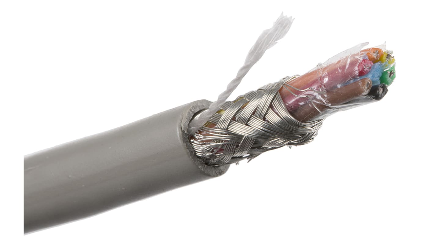 Cable de datos apantallado Alpha Wire ProTekt de 6 conductores, 0.35 mm², 22 AWG, long. 50m, Ø ext. 6.1mm, funda de PVC