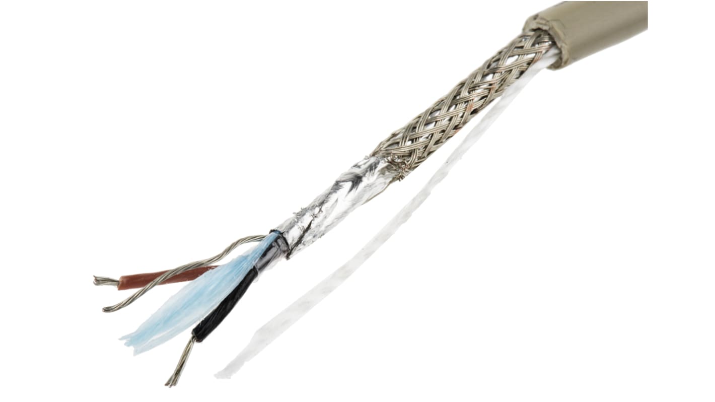 Alpha Wire ProTekt Series Data Cable, 2 Cores, 0.09 mm², Screened, 28 AWG, 50m, Screened Shield