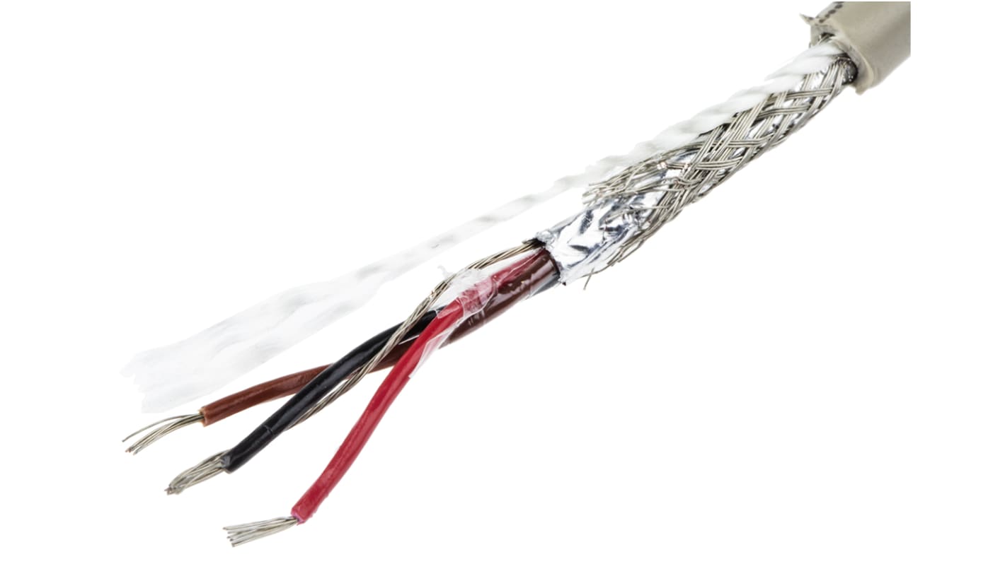 Alpha Wire ProTekt Series Data Cable, 3 Cores, 0.09 mm², Screened, 28 AWG, 50m, Screened Shield