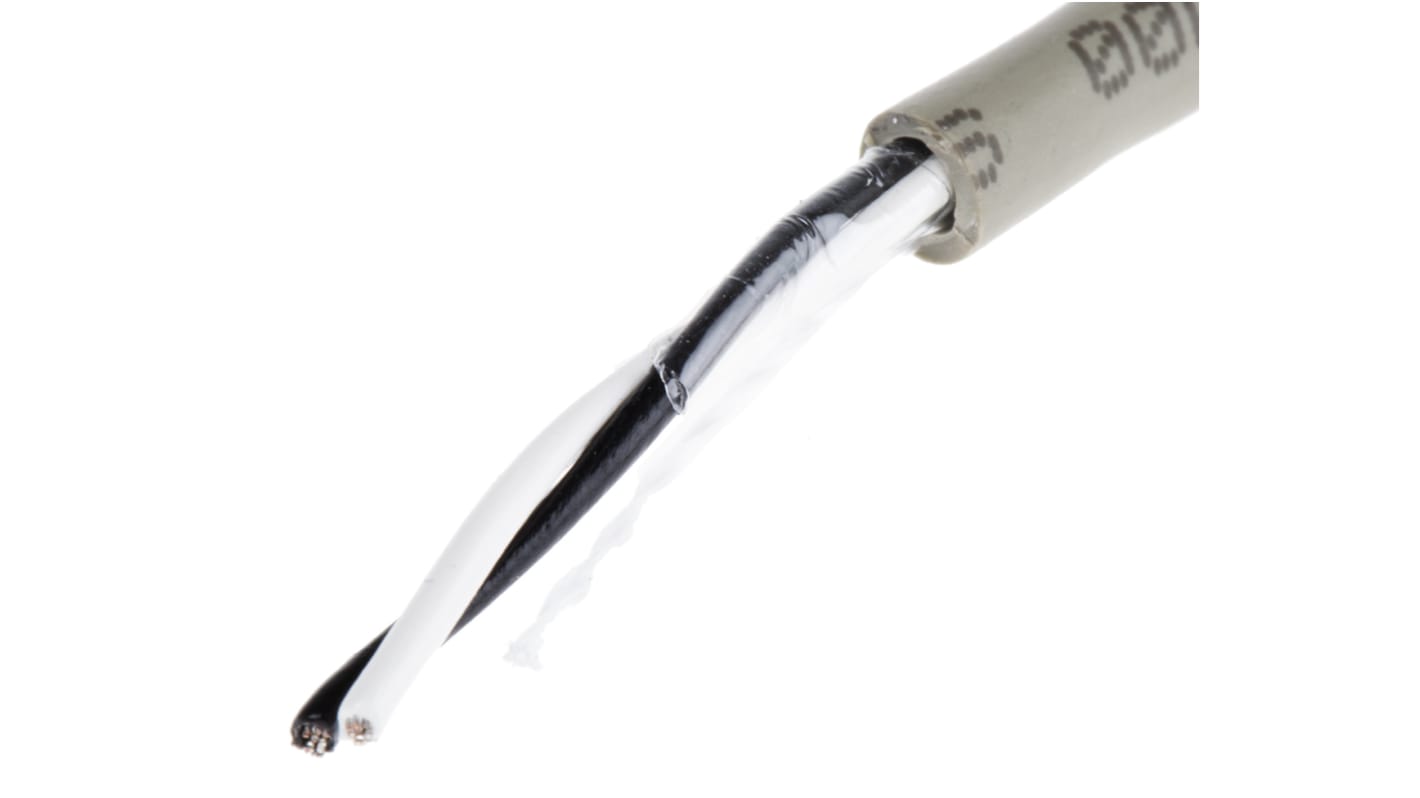 Alpha Wire ProTekt Series Data Cable, 1 Pairs, 2 Cores, 0.23 mm², Unscreened, 24 AWG, 50m, None Shield