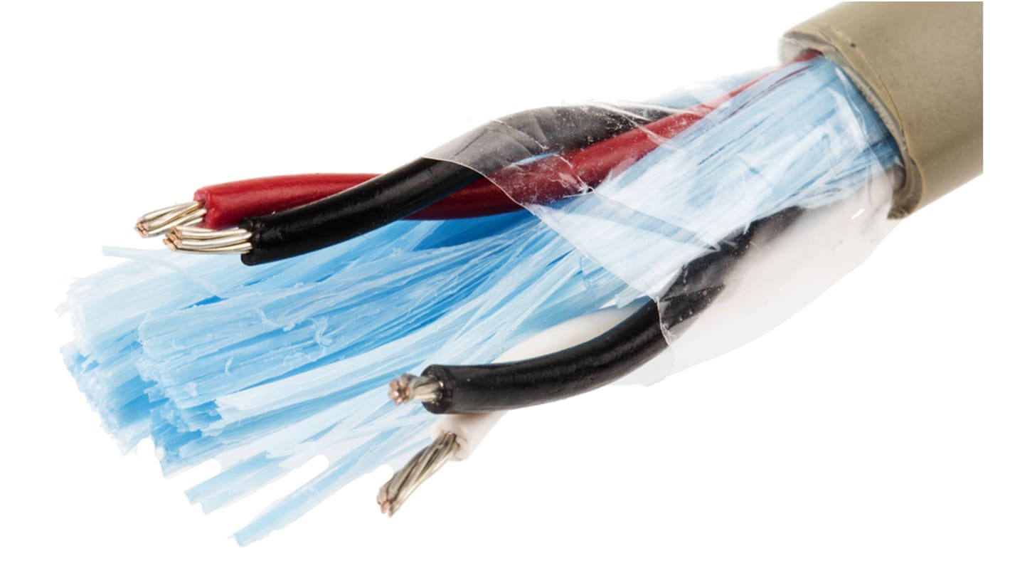 Alpha Wire ProTekt Datenkabel, 2-paarig 0,23 mm² Ø 5.36mm Keine Schirmung PVC isoliert Twisted Pair Grau