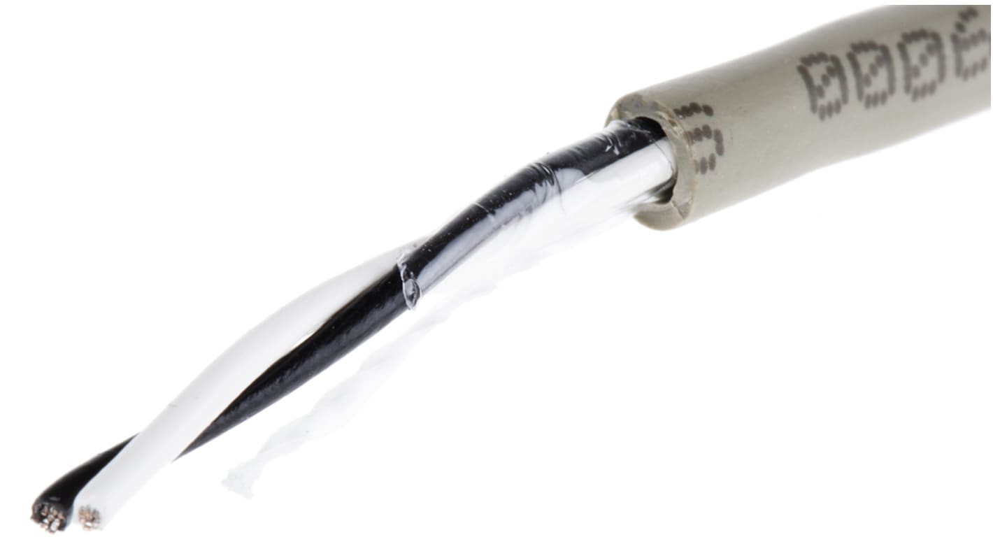 Cavo dati Alpha Wire Grigio, 1 coppia, 22 AWG, Non schermata, 300 V