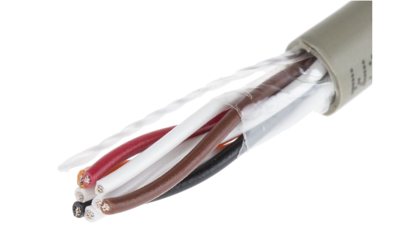 Alpha Wire ProTekt Series Data Cable, 4 Pairs, 8 Cores, 0.35 mm², Unscreened, 22 AWG, 50m, None Shield