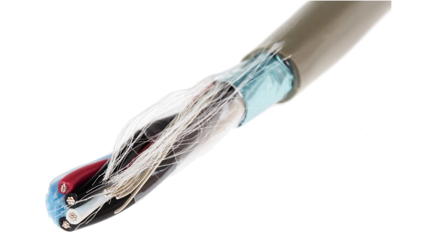 Alpha Wire ProTekt Series Data Cable, 2 Pairs, 4 Cores, 0.09 mm², Screened, 28 AWG, 50m, Screened Shield