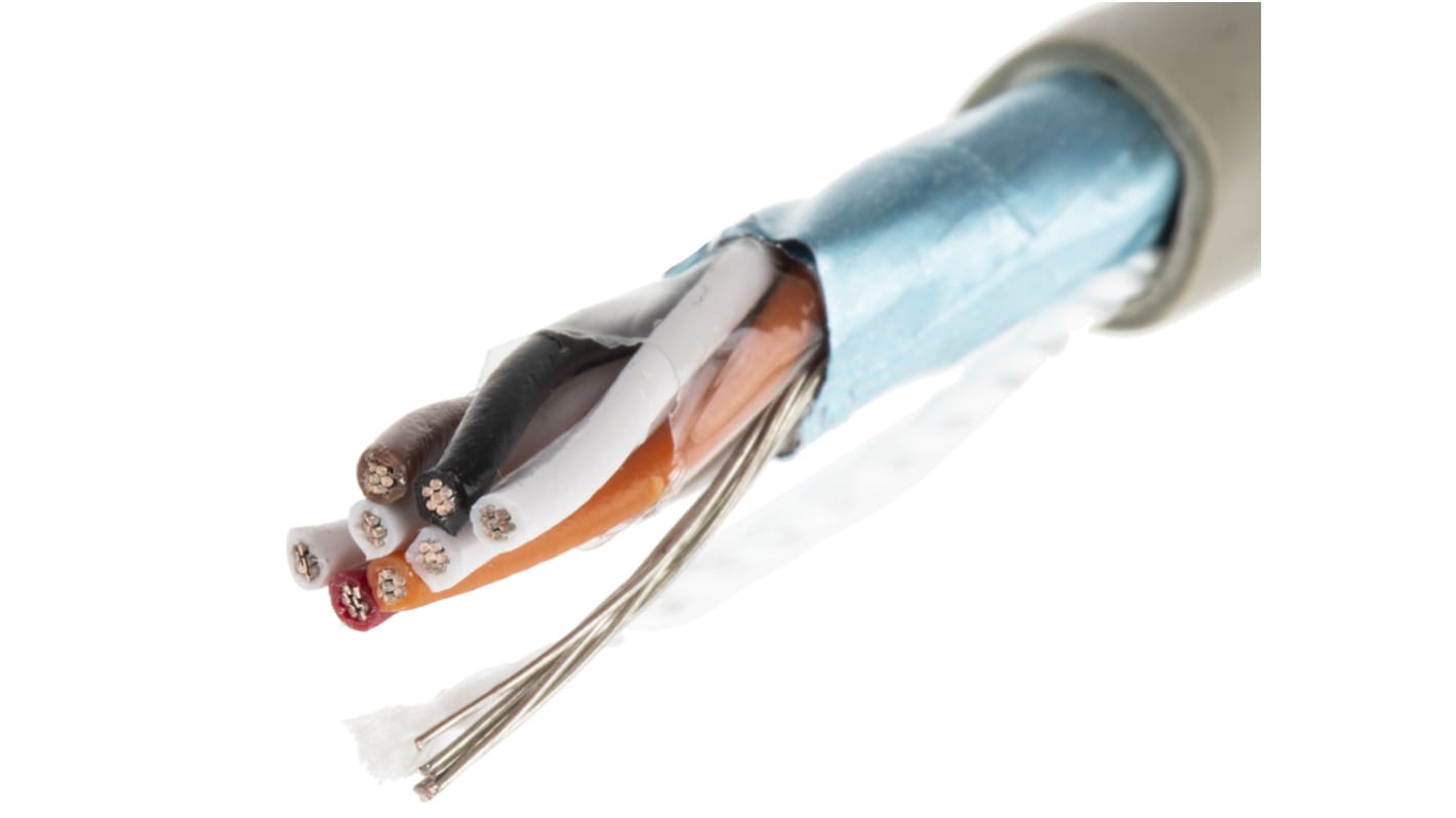 Alpha Wire ProTekt Series Data Cable, 4 Pairs, 8 Cores, 0.09 mm², Screened, 28 AWG, 50m, Screened Shield