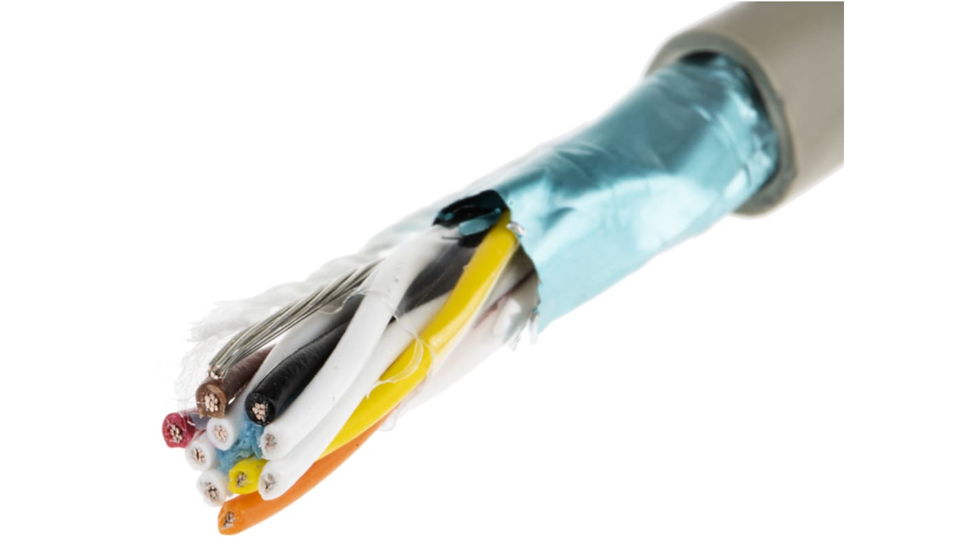 Alpha Wire ProTekt Series Data Cable, 5 Pairs, 10 Cores, 0.35 mm², Screened, 22 AWG, 50m, Screened Shield