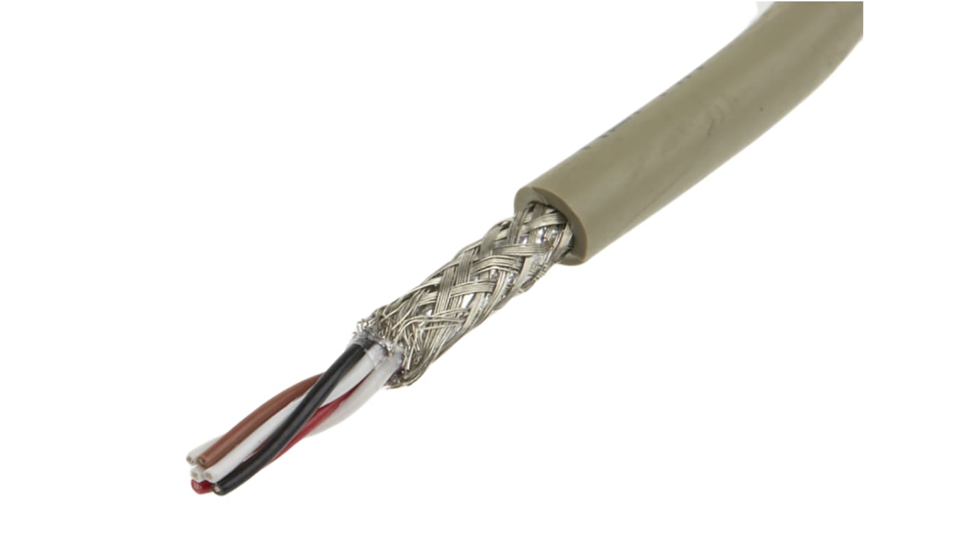 Cable de datos apantallado Alpha Wire ProTekt de 6 conductores, 3 pares, 0.09 mm², 28 AWG, long. 50m, Ø ext. 5.56mm,