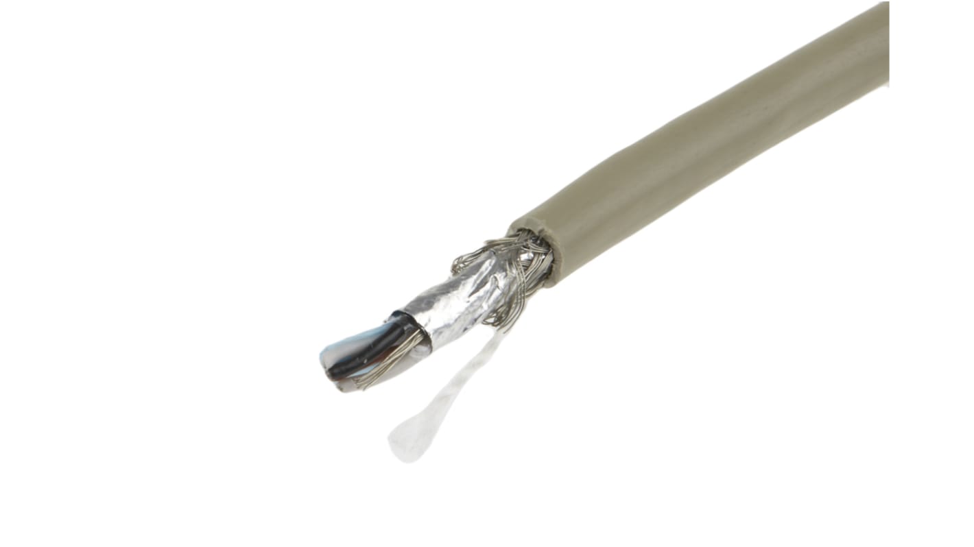 Alpha Wire ProTekt Series Data Cable, 2 Pairs, 4 Cores, 0.23 mm², Screened, 24 AWG, 50m, Foil and Braid Shield