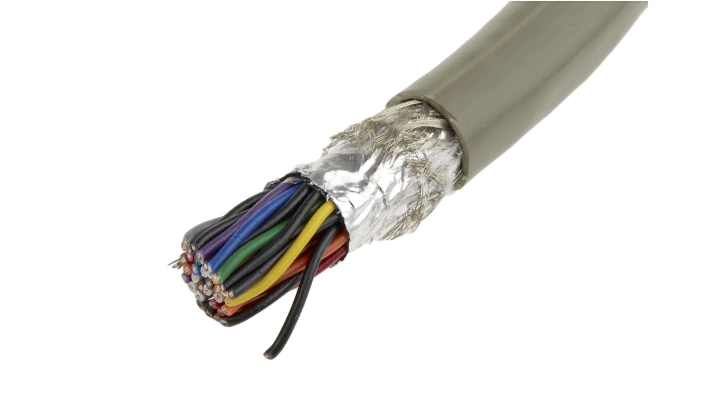 Alpha Wire ProTekt Series Data Cable, 19 Pairs, 38 Cores, 0.23 mm², Screened, 24 AWG, 50m, Foil and Braid Shield