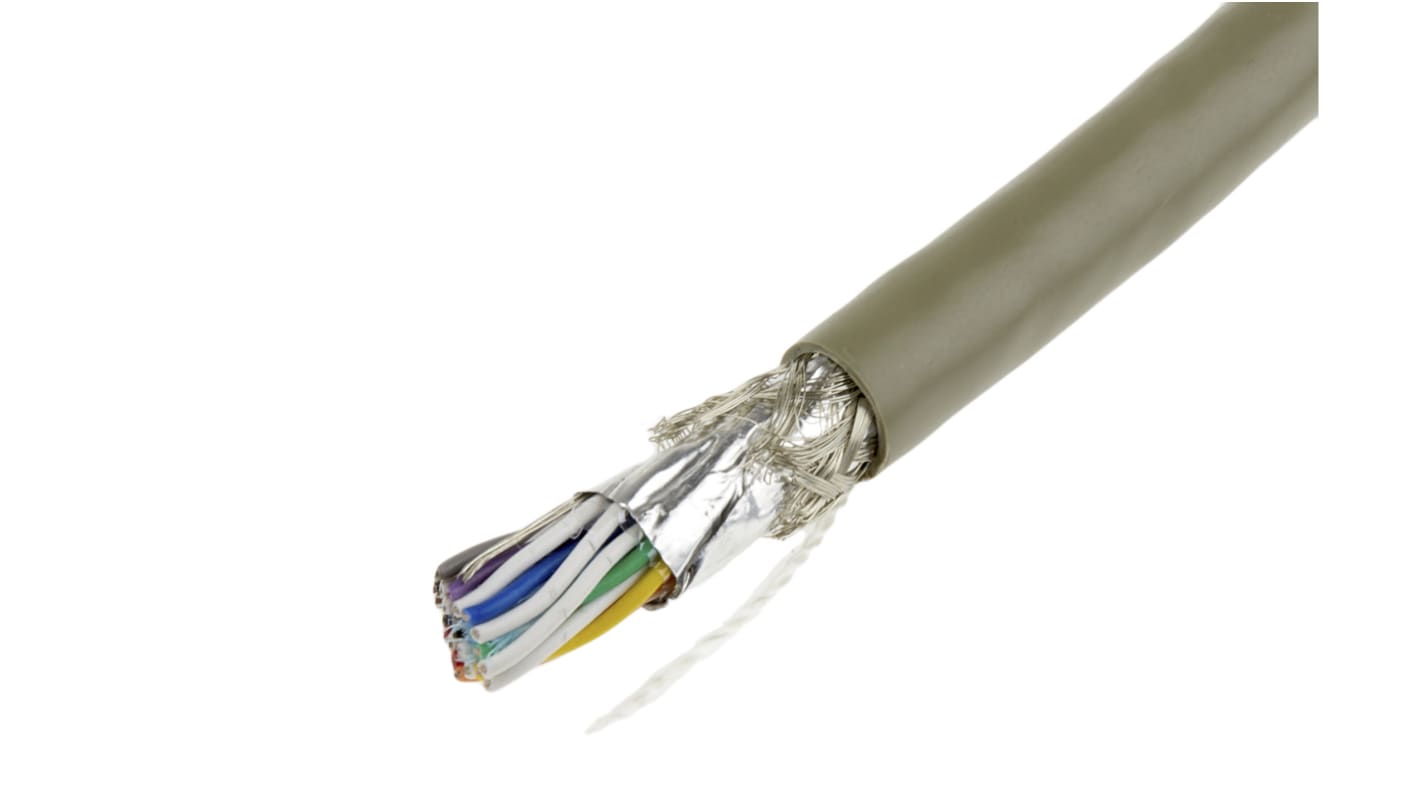 Alpha Wire ProTekt Series Data Cable, 11 Pairs, 22 Cores, 0.23 mm², Screened, 24 AWG, 50m, Foil and Braid Shield