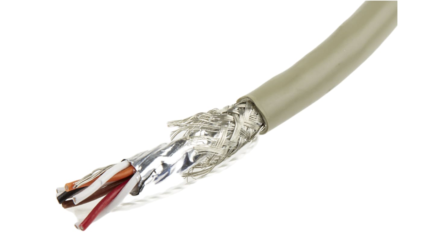 Alpha Wire ProTekt Series Data Cable, 4 Pairs, 8 Cores, 0.35 mm², Screened, 22 AWG, 50m, Foil and Braid Shield, Twisted