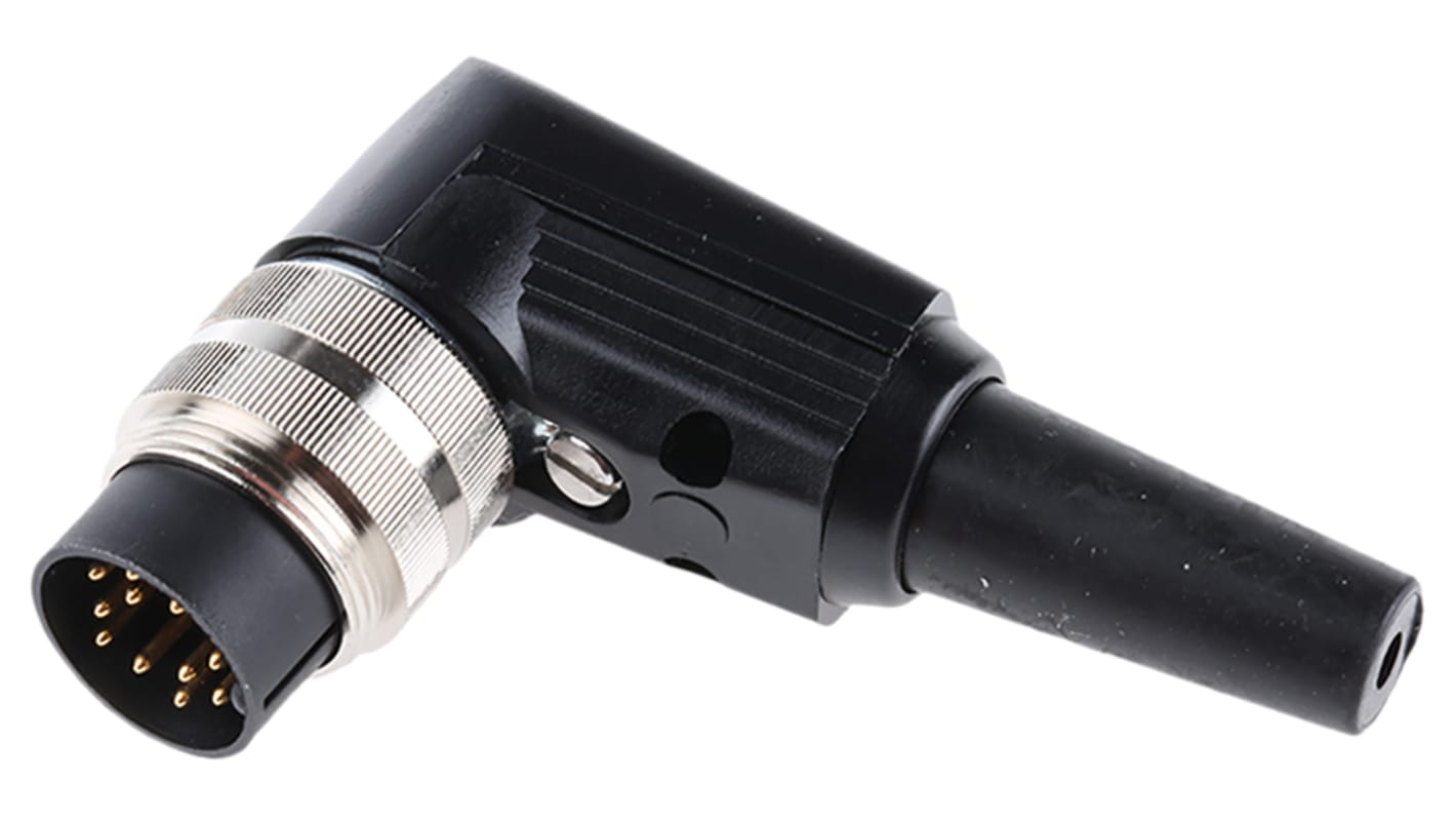 Lumberg WSV M16 DIN-Stecker gewinkelt 12-polig, 60 V ac / 3A IP40, Lötanschluss Kabelmontage