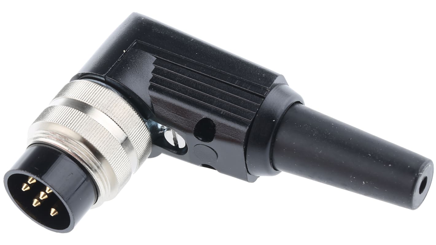 Lumberg WSV M16 DIN-Stecker gewinkelt 6-polig, 250 V ac / 5A IP40, Lötanschluss Kabelmontage