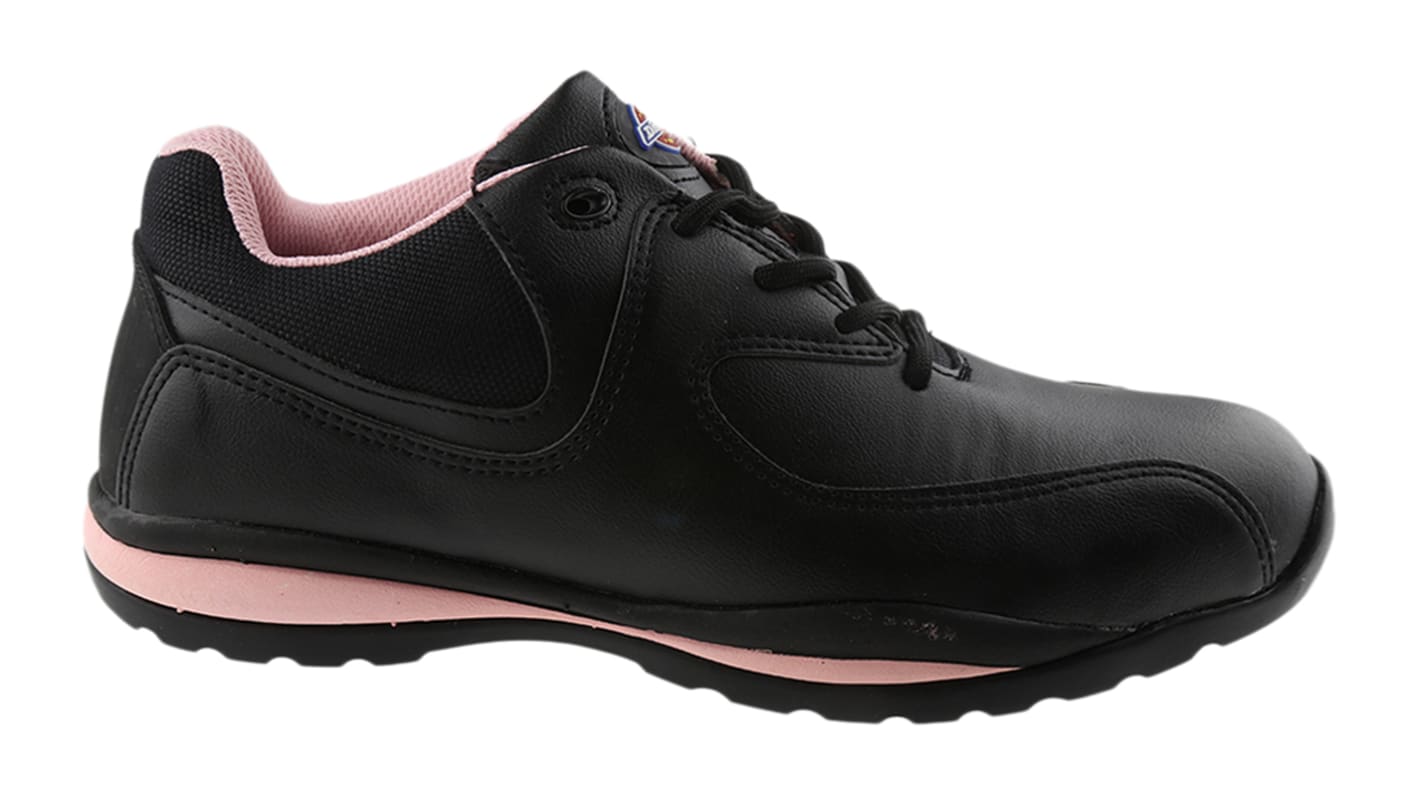 Dickies Damen Sicherheitshalbschuhe Schwarz/Pink, mit Zehen-Schutzkappe EN 20345 SB, Größe 36 / UK 3