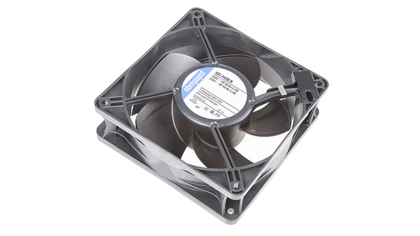 ebm-papst ACi 4400 Series Axial Fan, 230 V ac, AC Operation, 160m³/h, 3.3W, 119 x 119 x 38mm