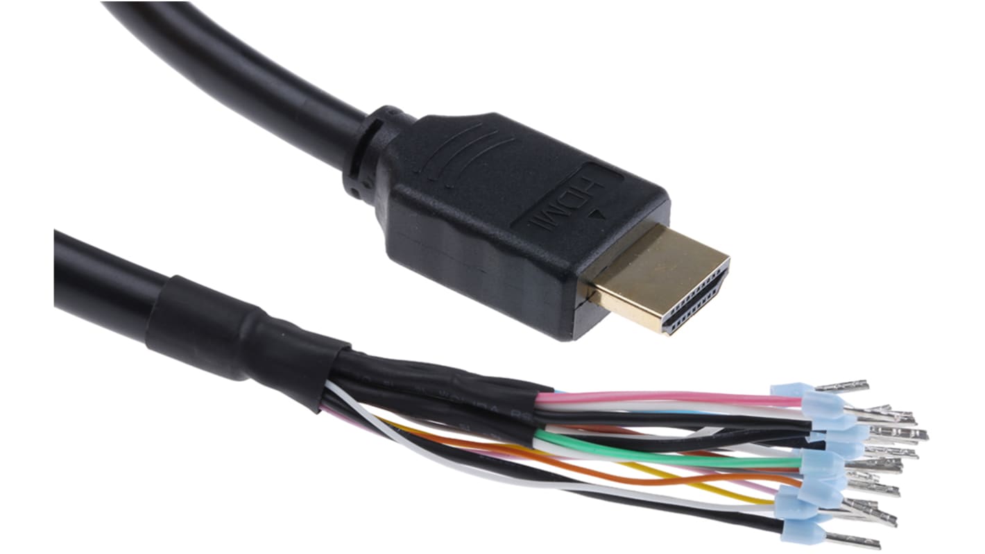 RS PRO HDMI-Kabel A HDMI Stecker B offenes Ende, 5m, Schwarz