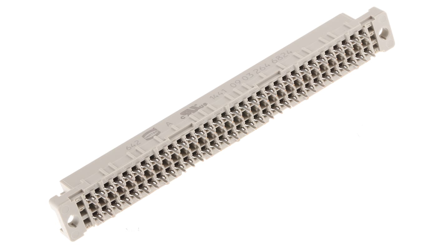 Harting 64 Way 2.54mm Pitch, Type C Class C2, 3 Row, Straight DIN 41612 Connector, Socket