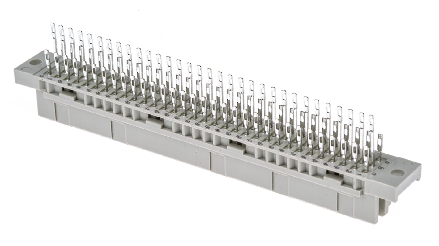 HARTING C型DIN41612欧式连接器母座, 96针, 3行, 2.54mm节距, 焊接端接, 直向, 09 03系列