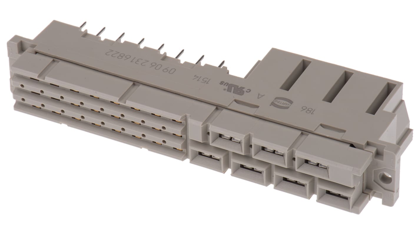 Connettore DIN 41612 HARTING Femmina, Ad angolo diritto, 24 + 7 vie 2/3 file, terminazione a saldare