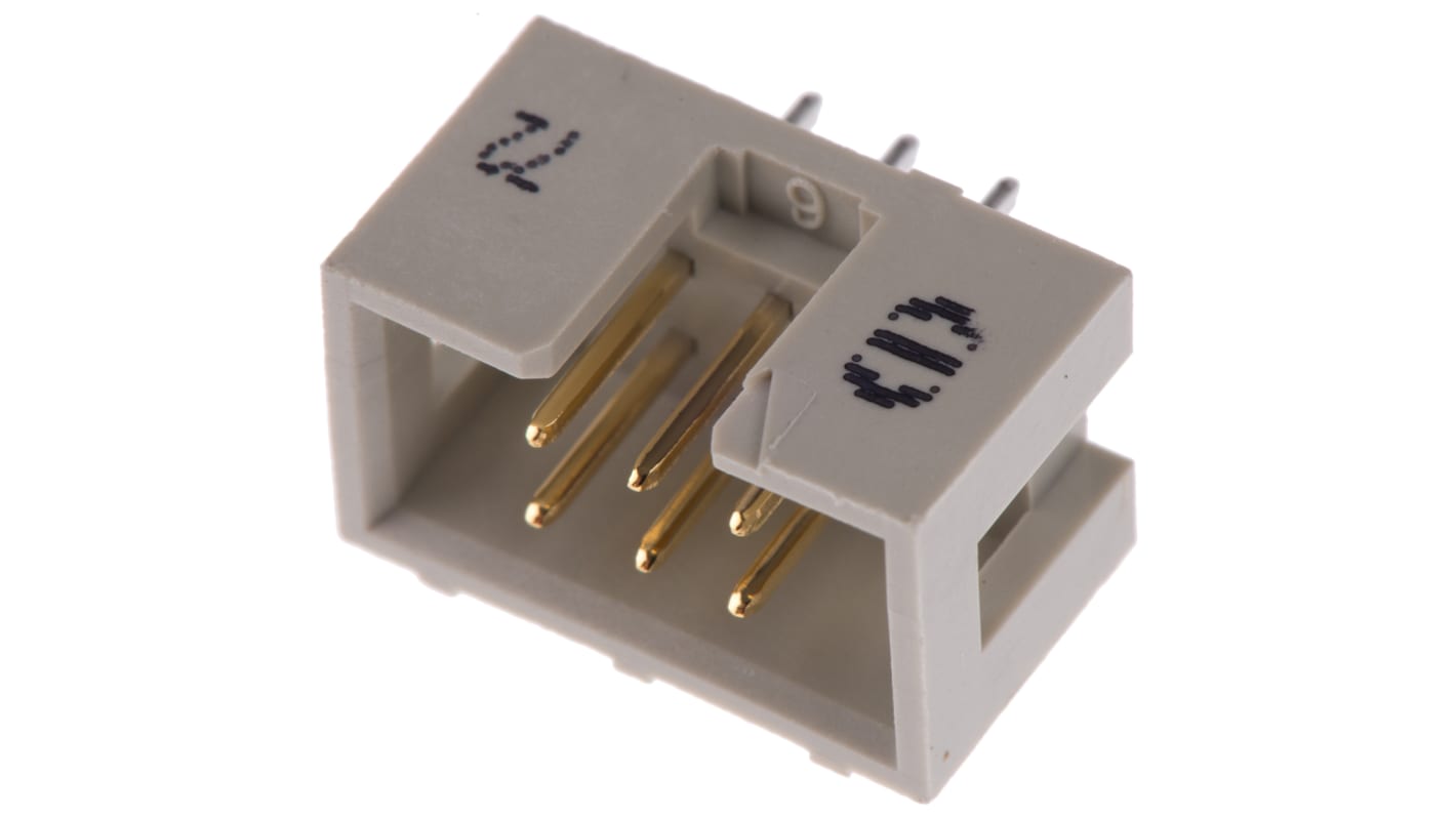 Wtyk PCB 6-pinowe raster: 2.54mm 2-rzędowe HARTING Przewlekany