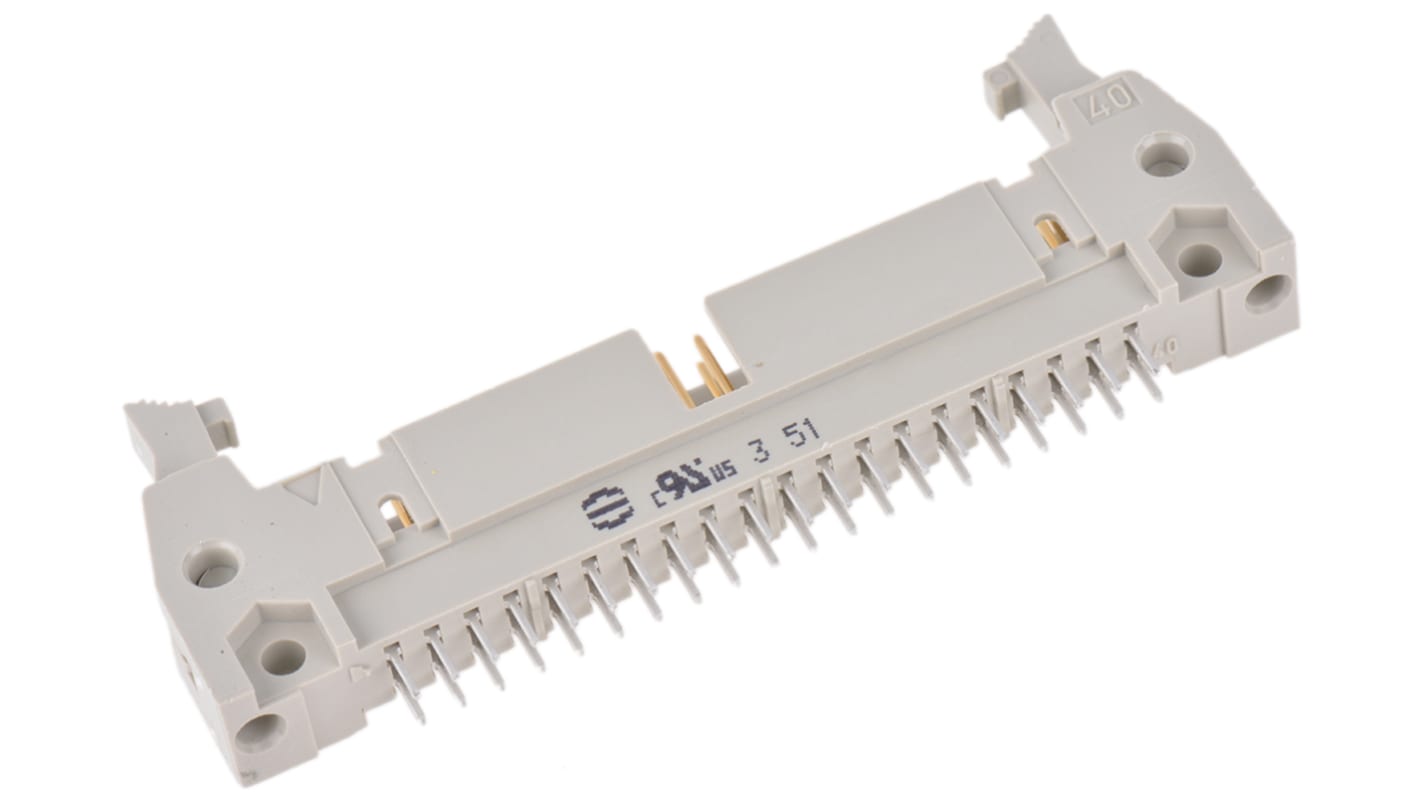 Harting SEK 18 Series Straight Through Hole PCB Header, 40 Contact(s), 2.54mm Pitch, 2 Row(s), Shrouded