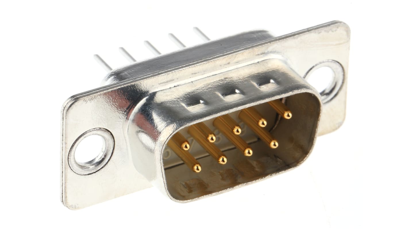 Conector D-sub Harting, Serie D-Sub Standard, paso 2.74mm, Recto, Montaje en orificio pasante, Macho, Terminación