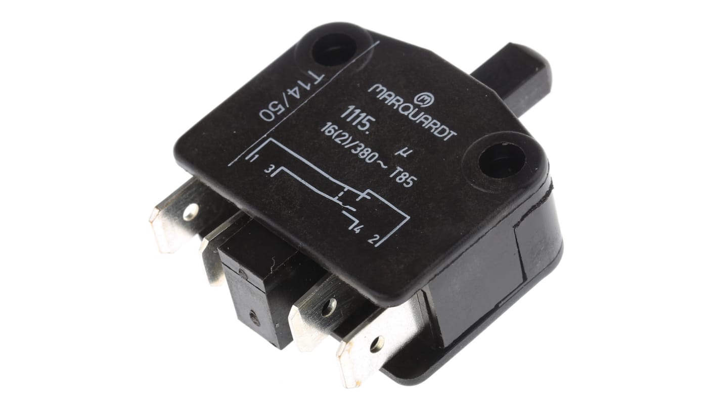 Marquardt Door Micro Switch, Plunger, SPDT 16 A @ 380 V ac IP40, -40 → +85°C