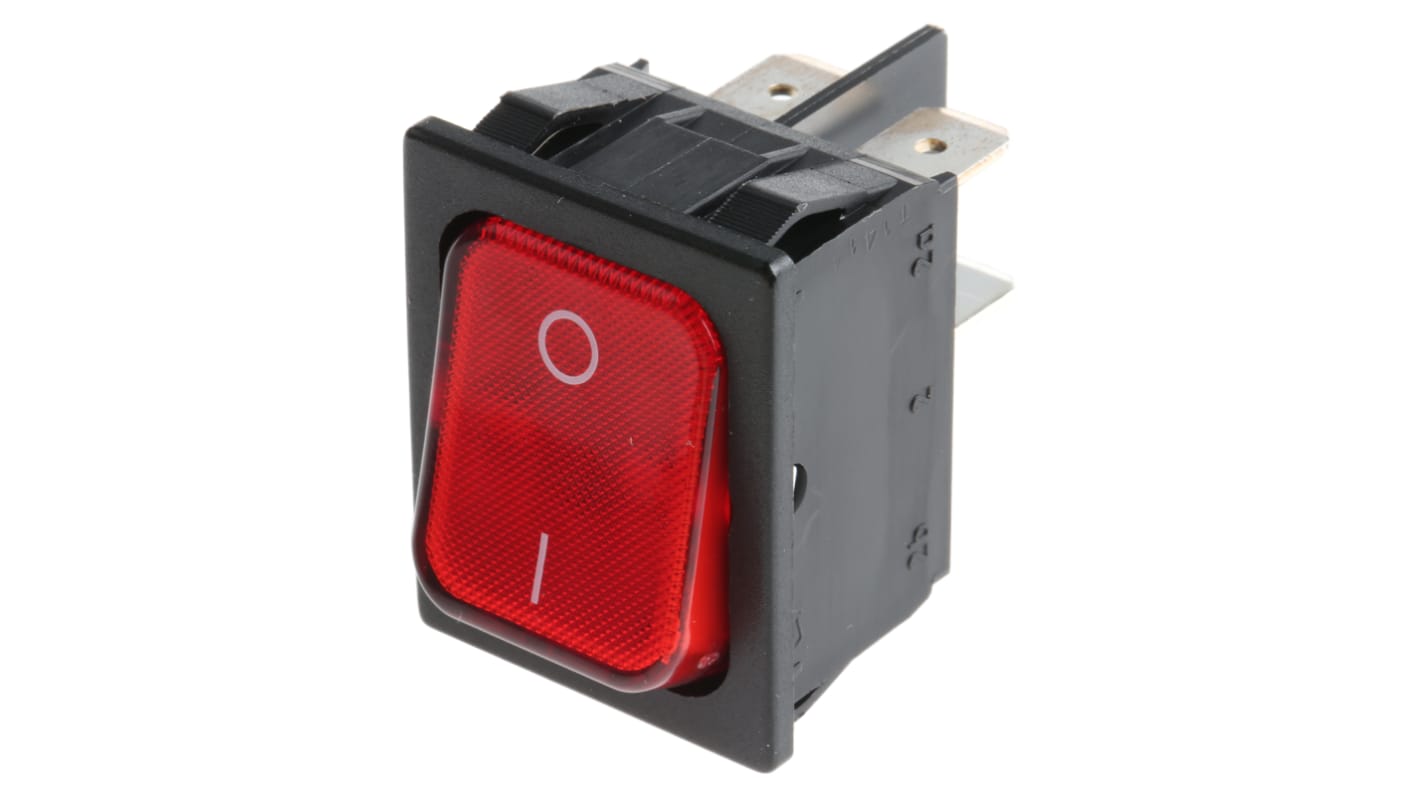 Marquardt Illuminated DPST, On-Off Rocker Switch Panel Mount