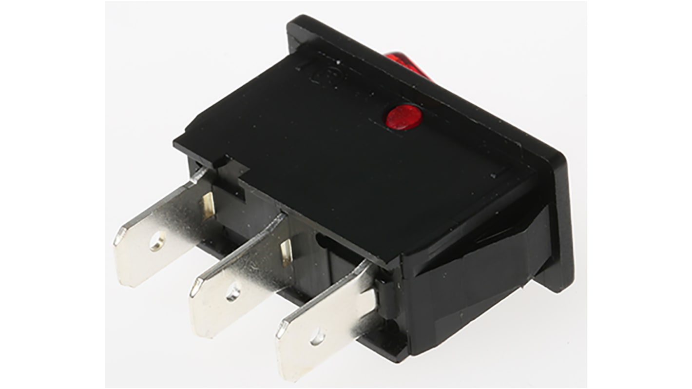 Marquardt Illuminated SPST, On-Off Rocker Switch Panel Mount