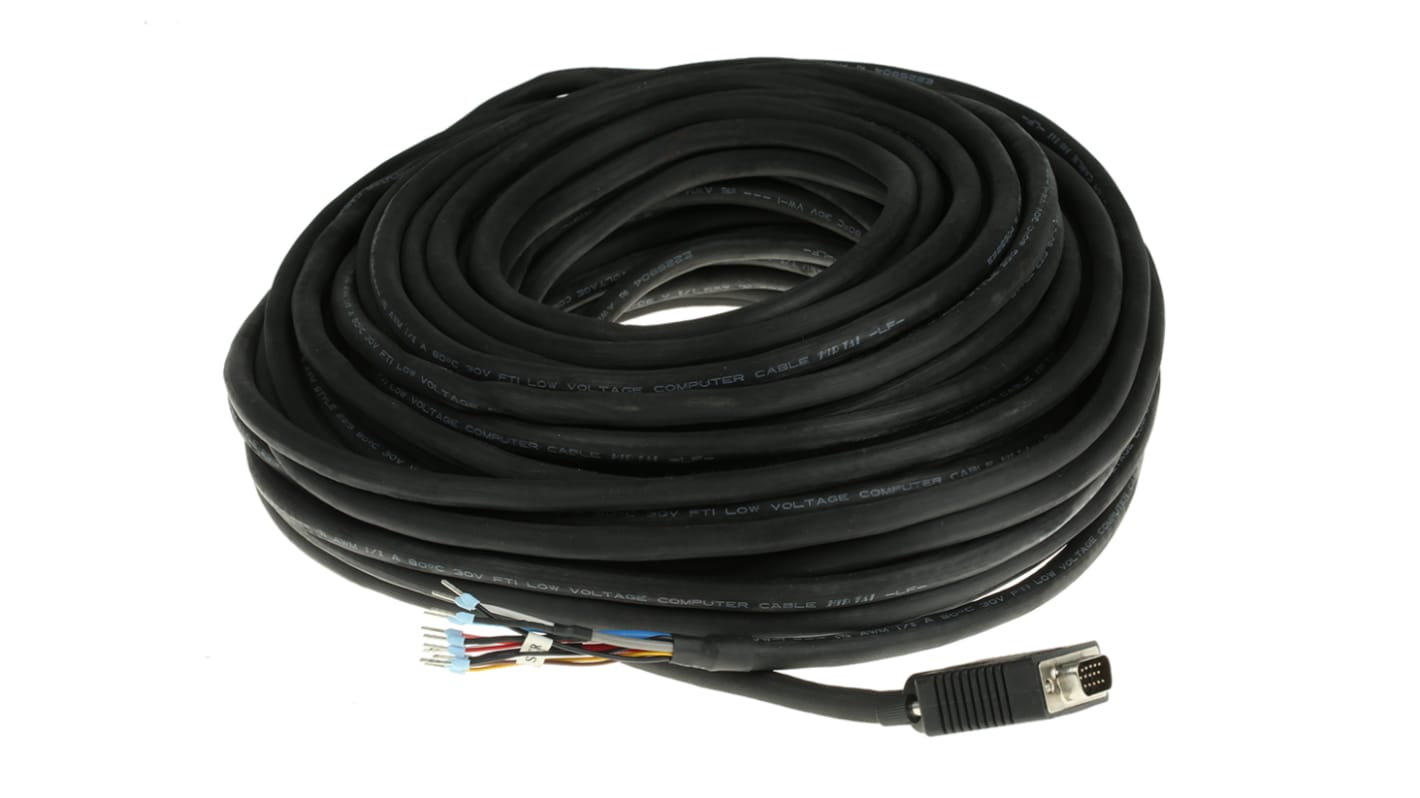 Kabel VGA złącze A Męskie długość 30m Czarny RS PRO
