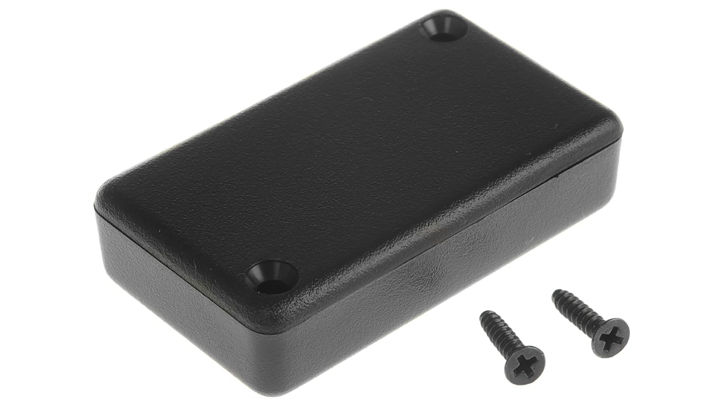 Hammond 1551 Series Black ABS Enclosure, IP54, Flanged, Black Lid, 60 x 35 x 15mm