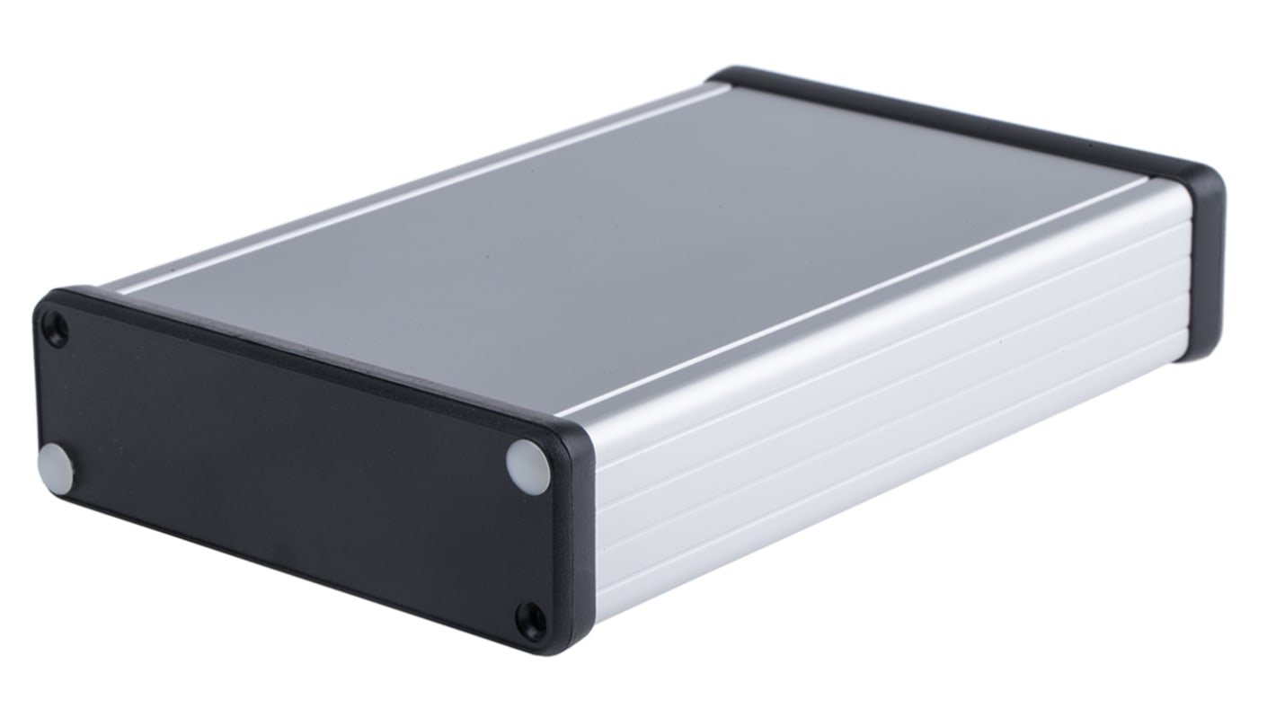 Hammond 1455 Silver Anodised Aluminium Enclosure, 160 x 106.13 x 33.63mm