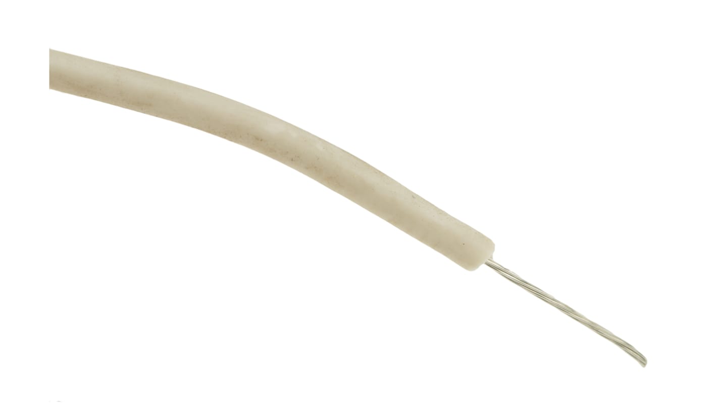 Alpha Wire Hook-up Wire Silicone Series White 0.33 mm² Hook Up Wire, 22 AWG, 7/0.25 mm, 30m, Silicone Rubber