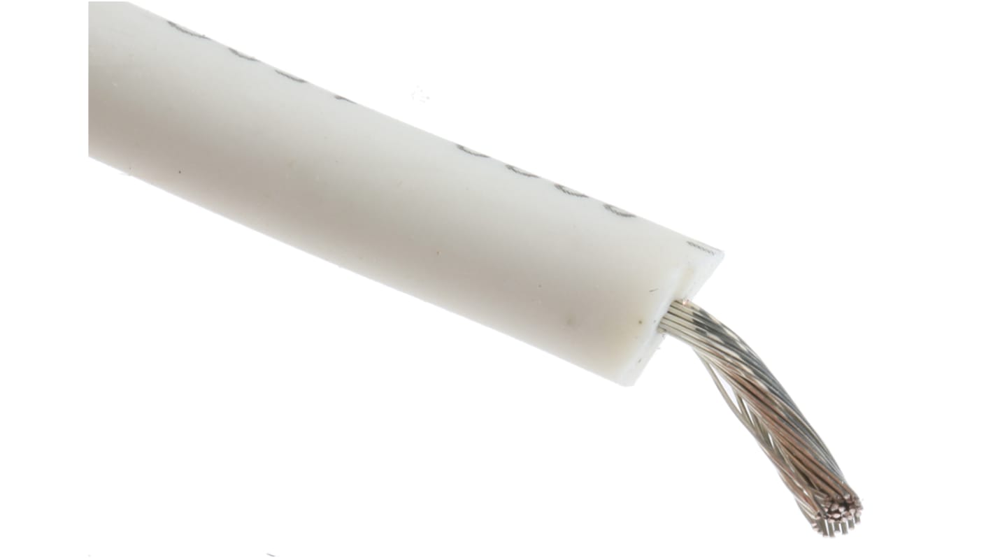 Alpha Wire Hook-up Wire Silicone Series White 2.1 mm² Hook Up Wire, 14 AWG, 41/0.25 mm, 30m, Silicone Rubber