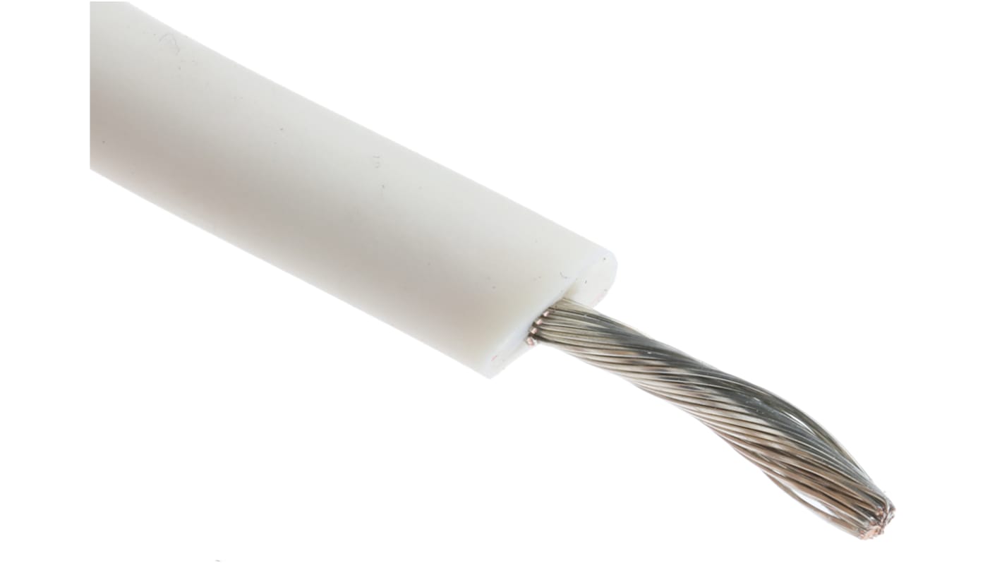 Alpha Wire Hook-up Wire Silicone Series White 3.3 mm² Hook Up Wire, 12 AWG, 65/0.25 mm, 30m, Silicone Rubber