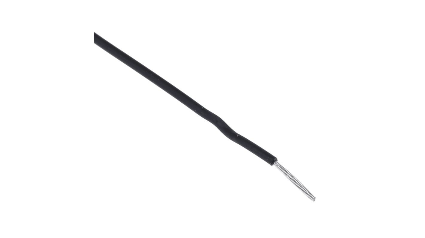 Alpha Wire Ecogen Ecowire Series Black 0.2 mm² Hook Up Wire, 24 AWG, 7/0.20 mm, 305m, MPPE Insulation, 6712 BK001