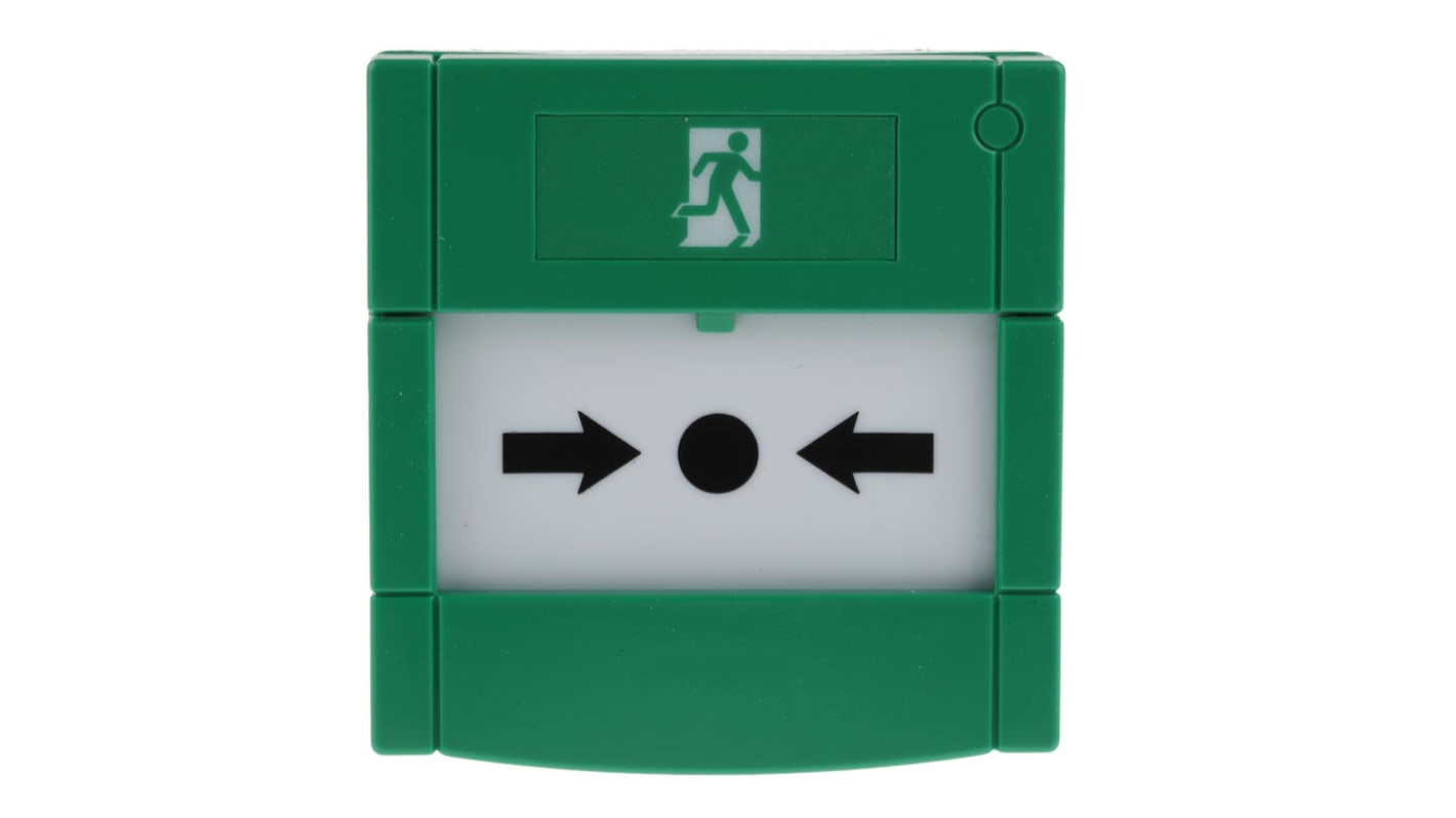 RS PRO Green Emergency exit unlocking box, Button Operated, Resettable, Mains-Powered