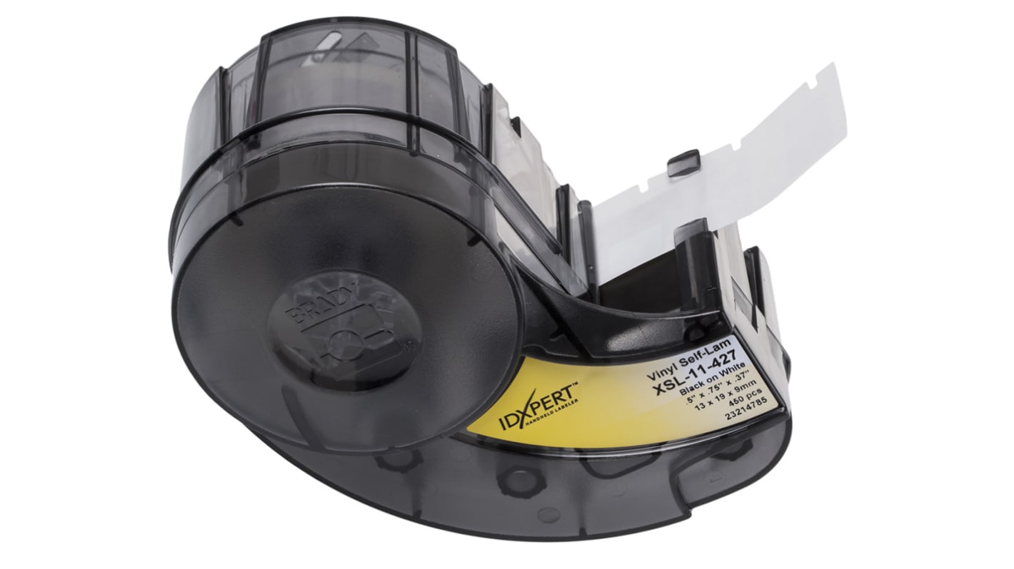 Brady Black on White Label Printer Tape, 12.7 mm Width, 19.1mm Label Length