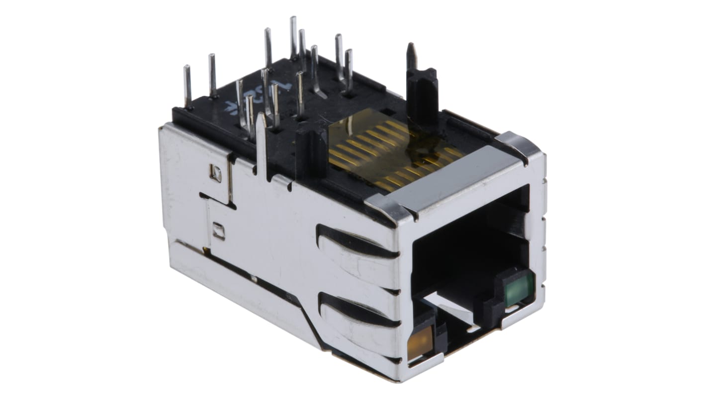 Bel-Stewart MagJack Series Female RJ45 Connector, Through Hole, STP Shield Straight 8P4C -Way