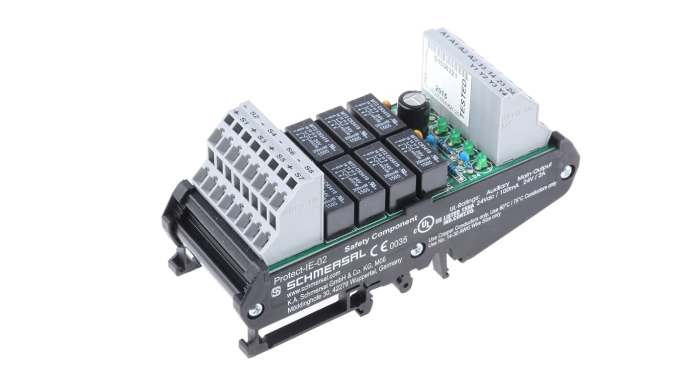 Schmersal PROTECT SRB207AN输出模块, 24 V dc, 0输入, 6输出, DIN 导轨安装, PROTECT-IE系列