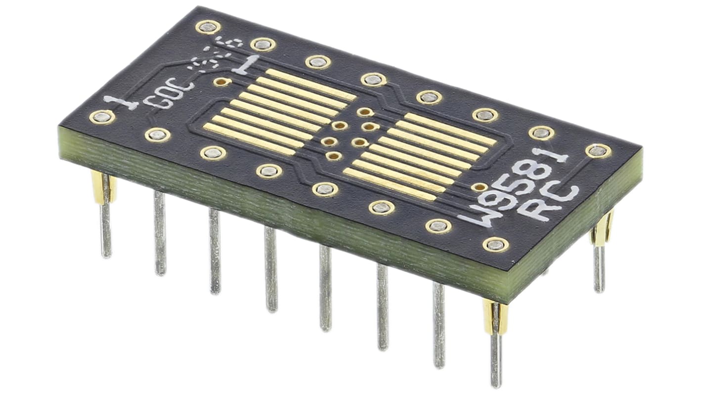 Winslow Straight Through Hole Mount 0.65 mm, 2.54 mm Pitch IC Socket Adapter, SSOP 16 to DIP 16