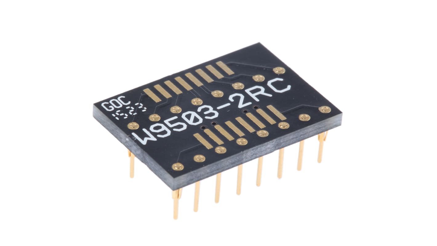 Winslow Straight Through Hole Mount 1.27 mm, 2.54 mm Pitch IC Socket Adapter, 16 Pin Female SOP to 16 Pin Male DIP