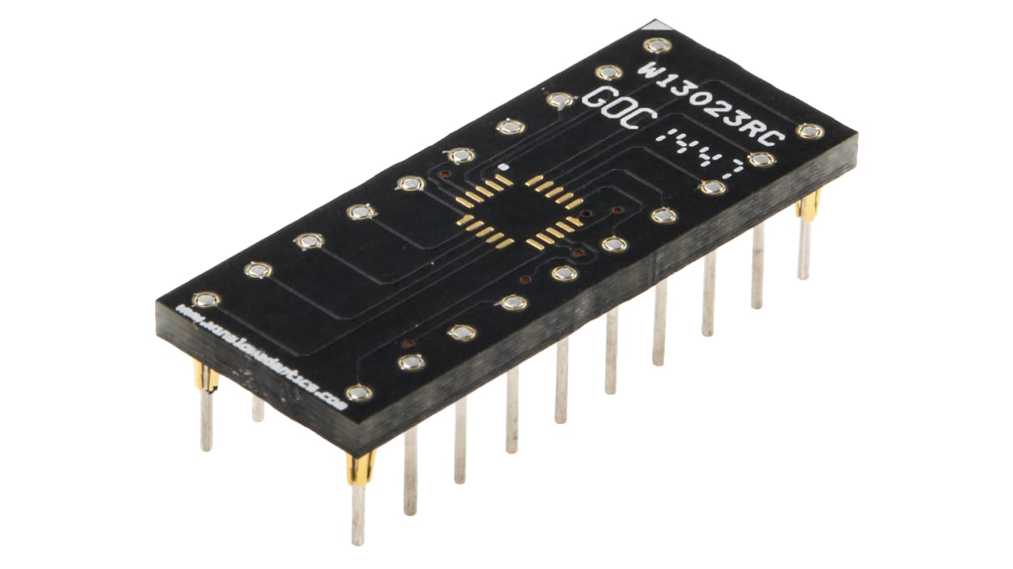 Winslow Straight Through Hole Mount 0.5 mm, 2.54 mm Pitch IC Socket Adapter, 20 Pin Female QFN to 20 Pin Male DIP