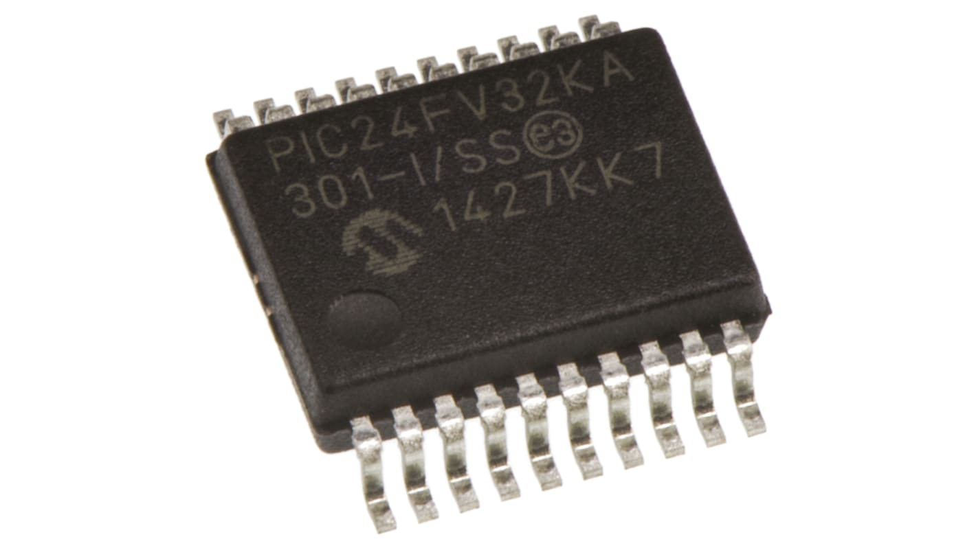 Microchip PIC24FV32KA301-I/SS, 16bit PIC Microcontroller, PIC24FV, 32MHz, 32 kB Flash, 20-Pin SSOP