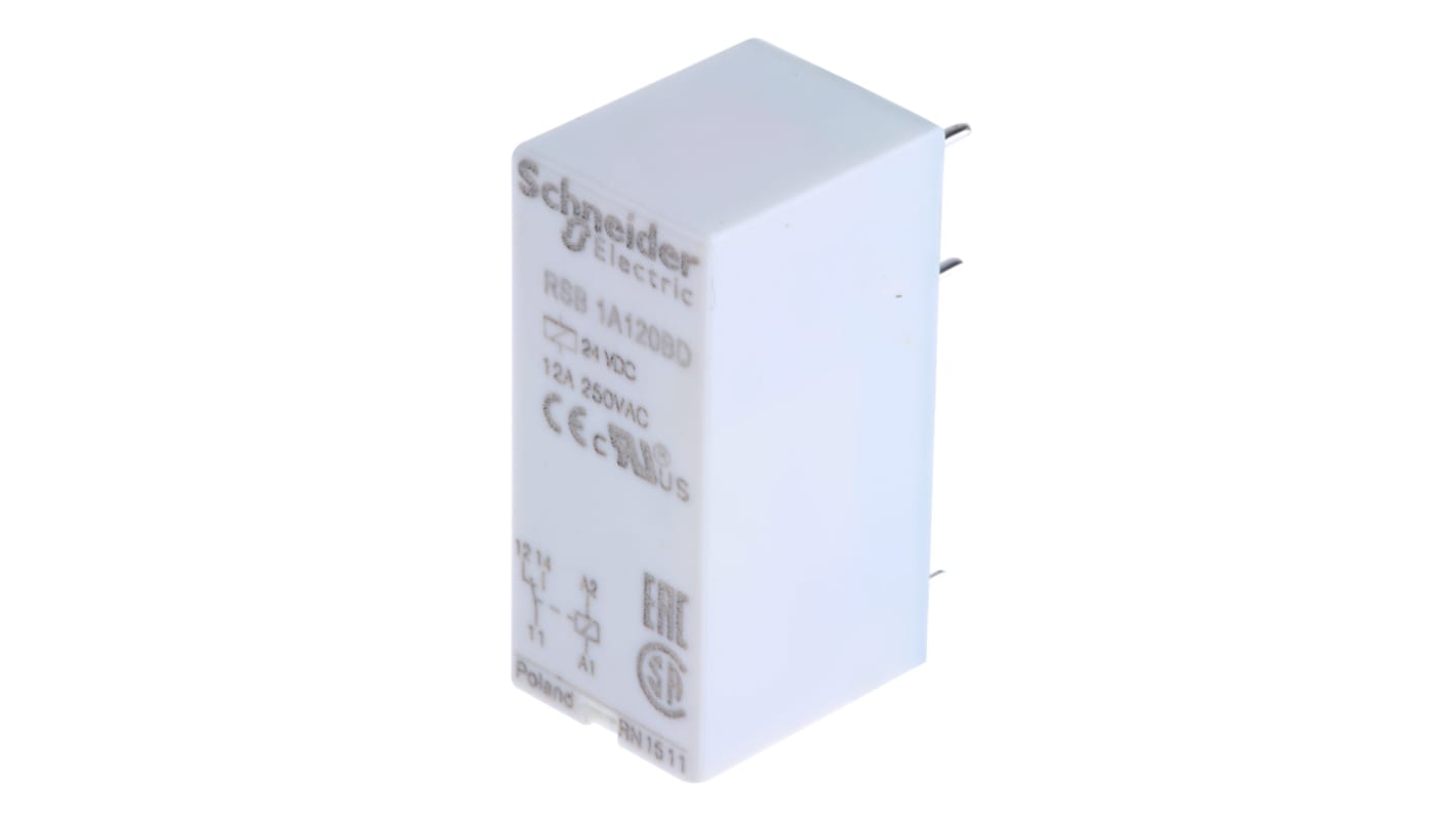 Relais de puissance Schneider Electric Harmony Relay RSB, 1 RT, bobine 24V c.c. Montage sur CI