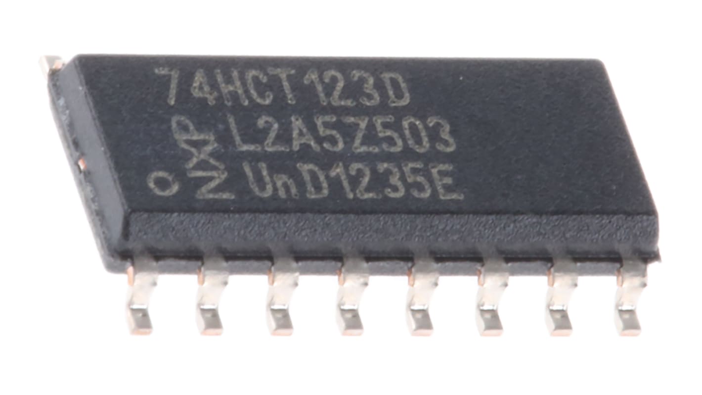 Multivibrateur monostable 74HCT123D,653, 4mA SOIC 16 broches