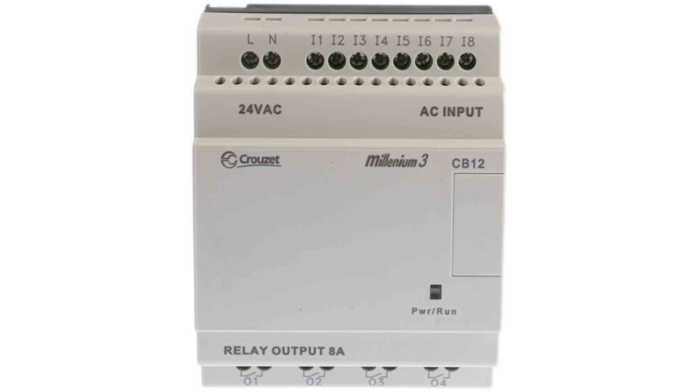 Crouzet Millenium 3 Series Logic Module, 24 V ac Supply, Relay Output, 8-Input, Digital Input